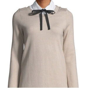 JOA Oxford Shirt Twofer Sweater Dress Ribbon Tie Size Medium Preppy Collegiate